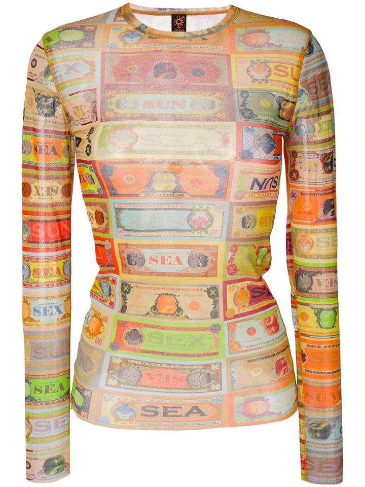 Jean Paul Gaultier Vintage Sheer Printed Top - Yellow & Orange
