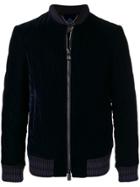 Billionaire Velvet Bomber Jacket - Blue