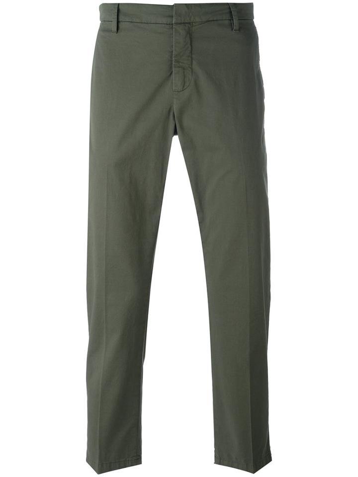 Dondup Chino Trousers, Men's, Size: 34, Green, Cotton/spandex/elastane