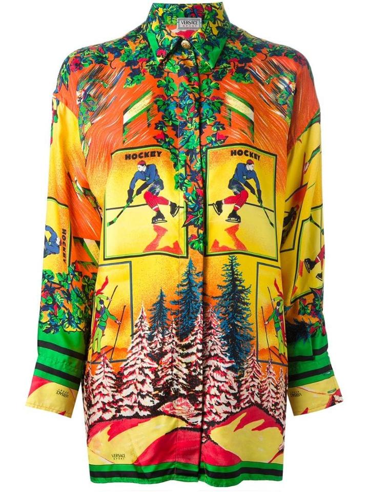 Versace Pre-owned 'ski Scene' Oversized Shirt - Multicolour