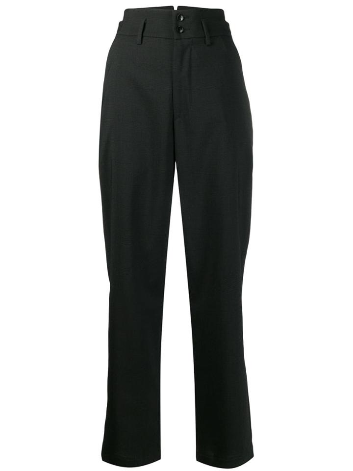 Barena Glen Plaid Straight Trousers - Black