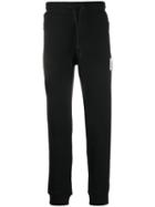 Emporio Armani Cuffed Logo Patch Track Pants - Black