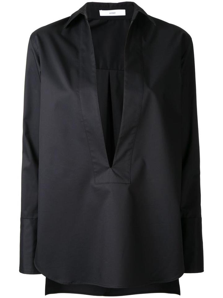 Astraet Deep V-neck Shirt, Women's, Black, Cotton