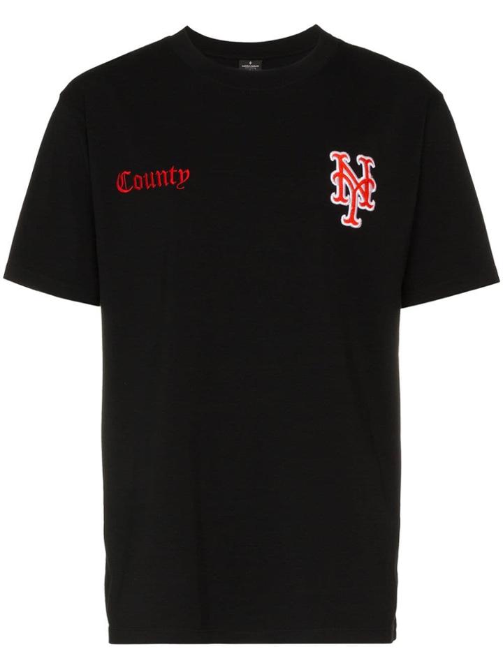Marcelo Burlon County Of Milan Ny Mets Embroidered Ribbed Neck T-shirt