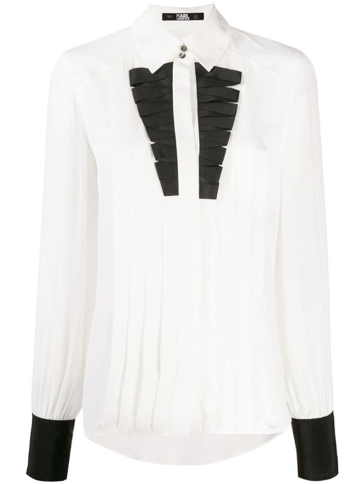 Karl Lagerfeld Pleated Style Shirt - White