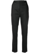 Max Mara Striped Slim-fit Trousers - Black