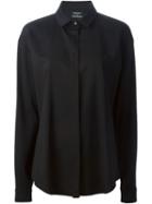 Anthony Vaccarello Classic Collar Shirt, Women's, Size: 38, Black, Spandex/elastane/virgin Wool
