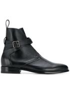 Saint Laurent Buckle Detail Ankle Boots - Black