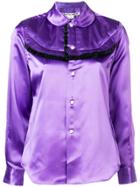 Comme Des Garçons Pleated Trim Shirt - Pink & Purple