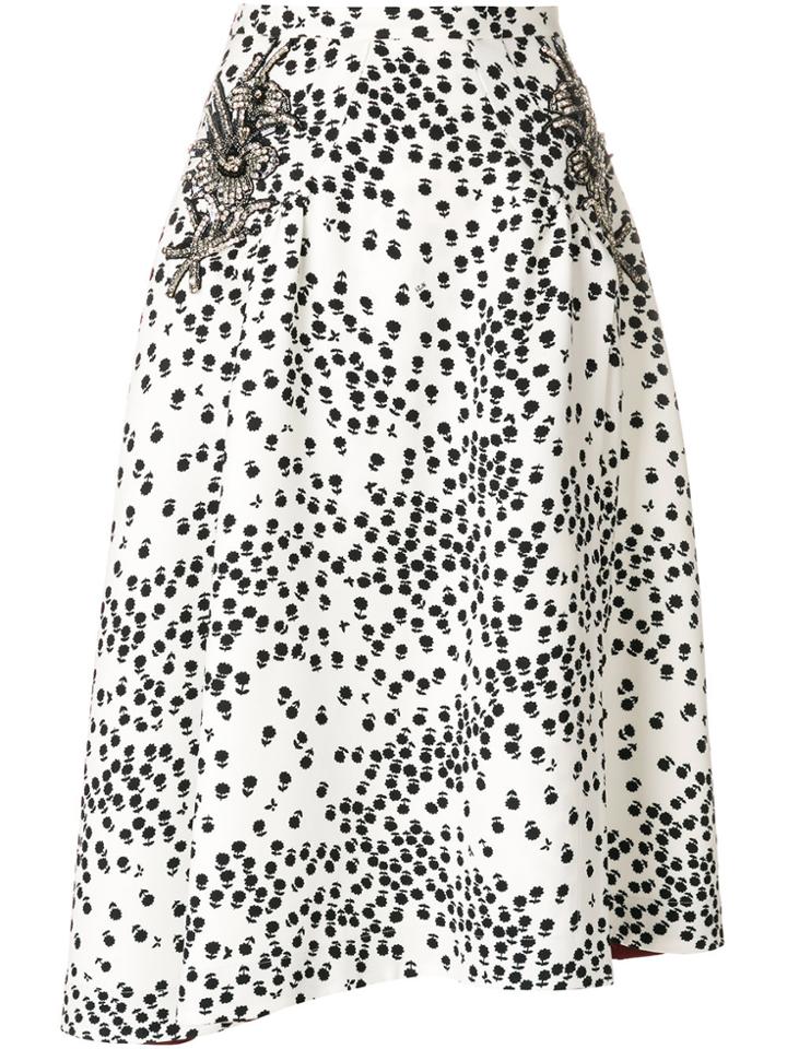 No21 Embellished A-line Skirt - White