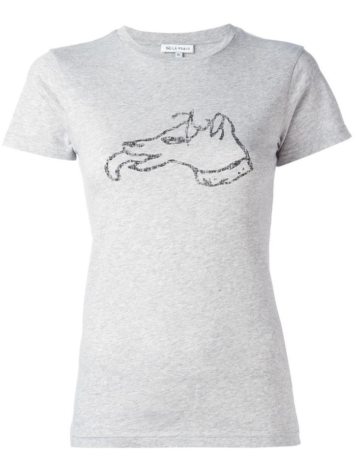 Bella Freud Distressed Dog T-shirt, Women's, Size: Small, Grey, Cotton