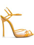 Casadei Peep Toe Sandals - Yellow & Orange