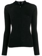 Vince Ribbed Twisted Long-sleeve Top - Black