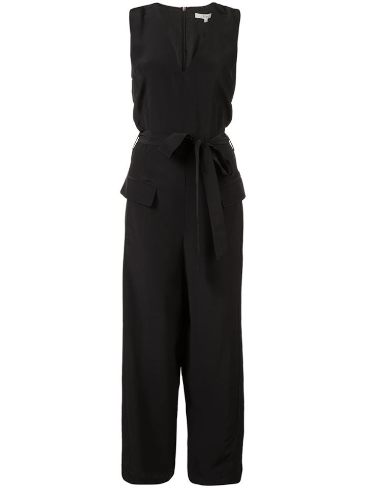Tibi Tie Waist Jumpsuit - Black