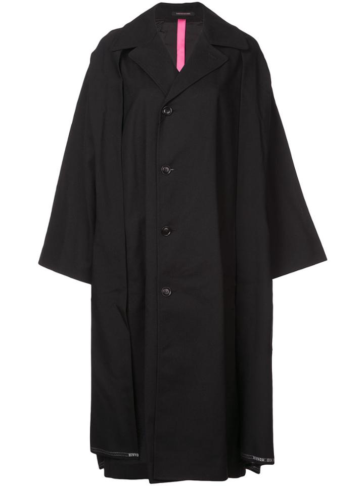 Y's Long-sleeve Buttoned Coat - Black