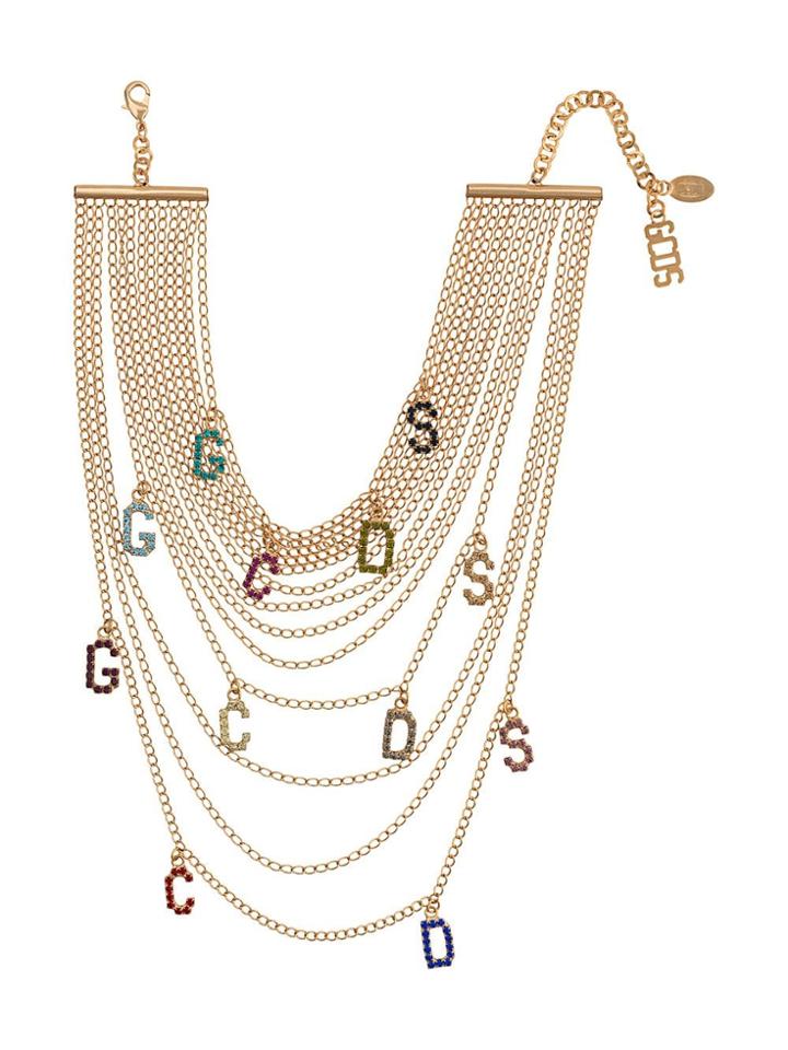 Gcds Crystal Letters Layered Necklace - Gold