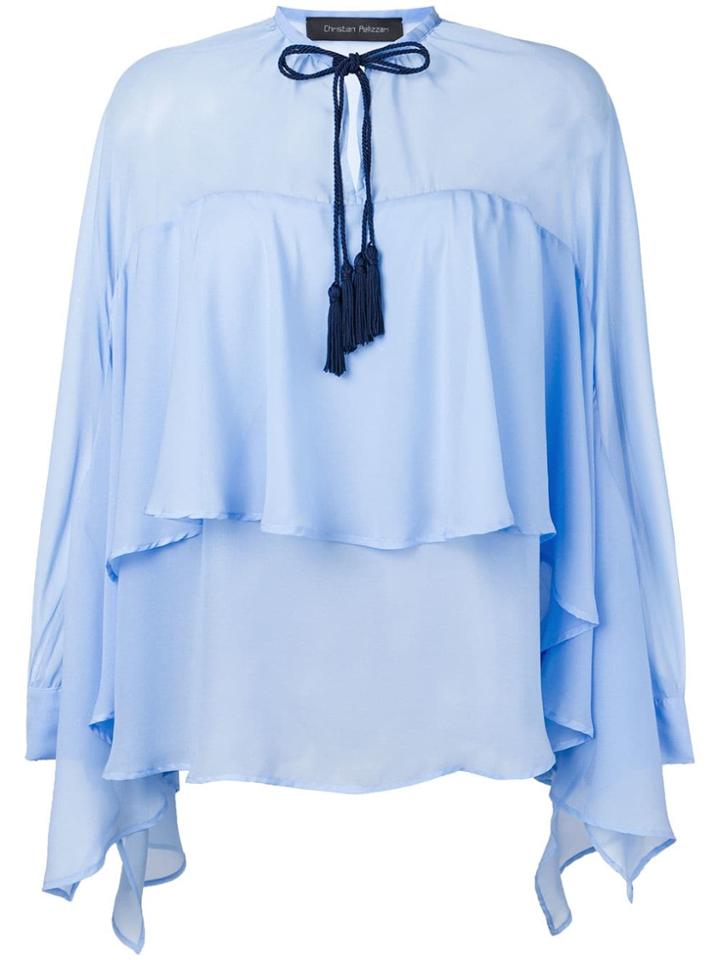 Christian Pellizzari Draped Blouse - Blue