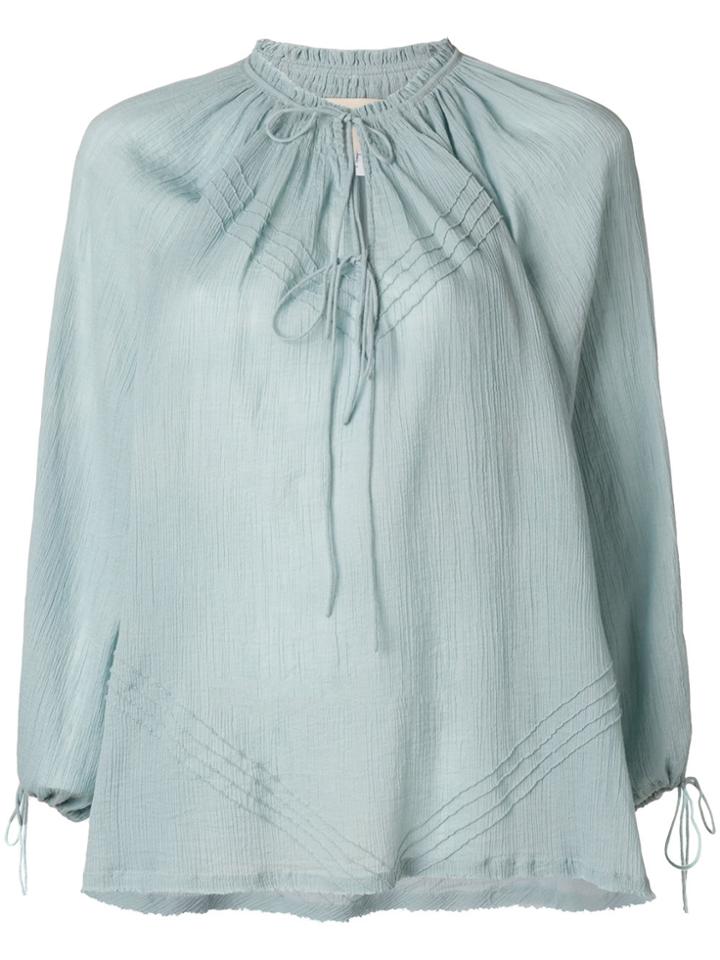 Anaak Tie Neck Blouse - Blue