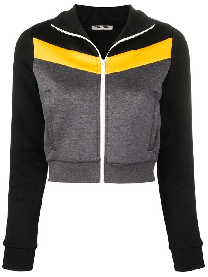 Miu Miu Colour Block Jacket - Grey