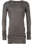 Rick Owens Long Length T-shirt, Men's, Size: L, Grey, Cotton