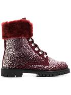 Philipp Plein Crystal Boots - Red