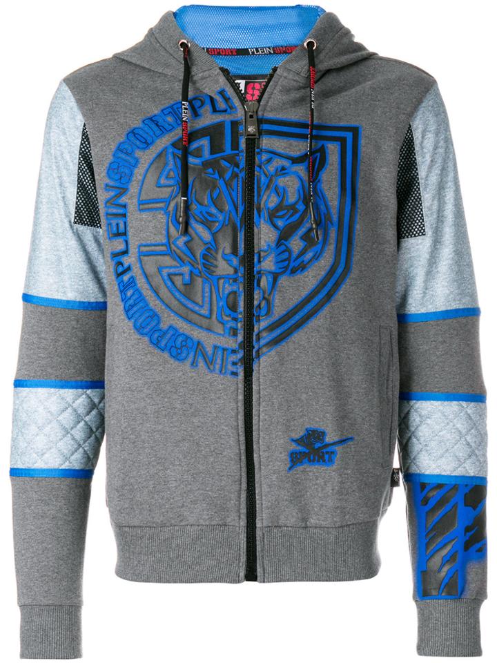 Plein Sport Work Zip-up Hoodie - Grey