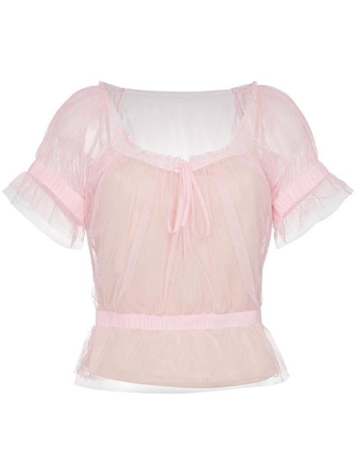 Staud Sweeny Tulle Top - Pink
