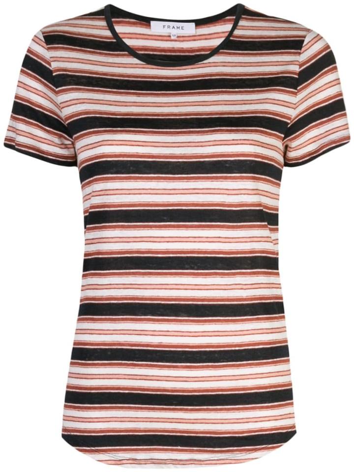 Frame Striped Pattern T-shirt - Multicolour