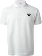 Comme Des Garçons Play Embroidered Heart Polo Shirt, Men's, Size: Small, White, Cotton