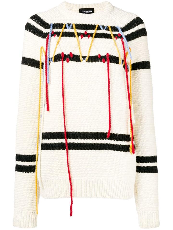 Calvin Klein 205w39nyc Fringed Jumper - White