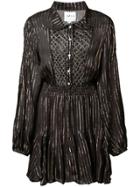 Misa Los Angeles Lurex Stripe Mini Dress - Black