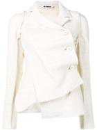 Jil Sander Off-centre Shearling Jacket - White