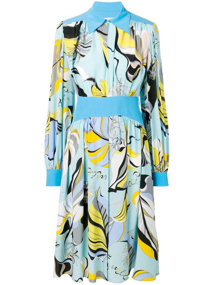 Emilio Pucci Graphic Print Dress - Blue