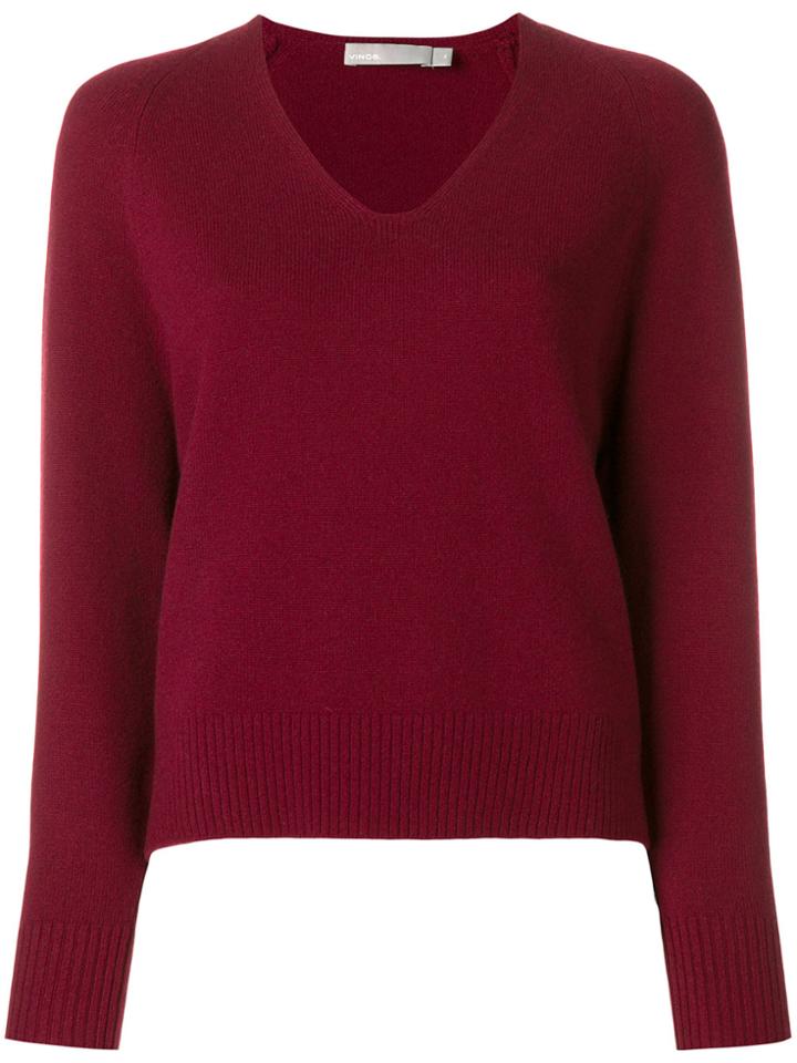 Vince V-neck Sweater - Red