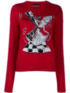 Boutique Moschino Chess Dancers Extrafine Wool Sweater - Red