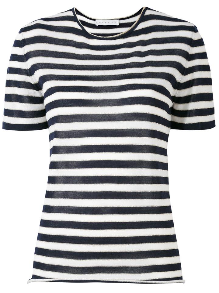 Giada Benincasa - Striped T-shirt - Women - Silk/polyester/viscose/cashmere - M, Blue, Silk/polyester/viscose/cashmere