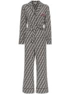 Fendi Ff Logo Belted Silk Jumpsuit - Black