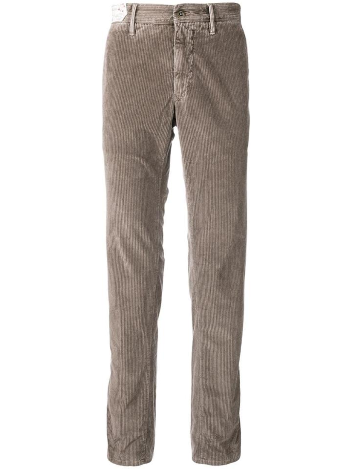 Incotex Corduroy Chino Trousers - Brown
