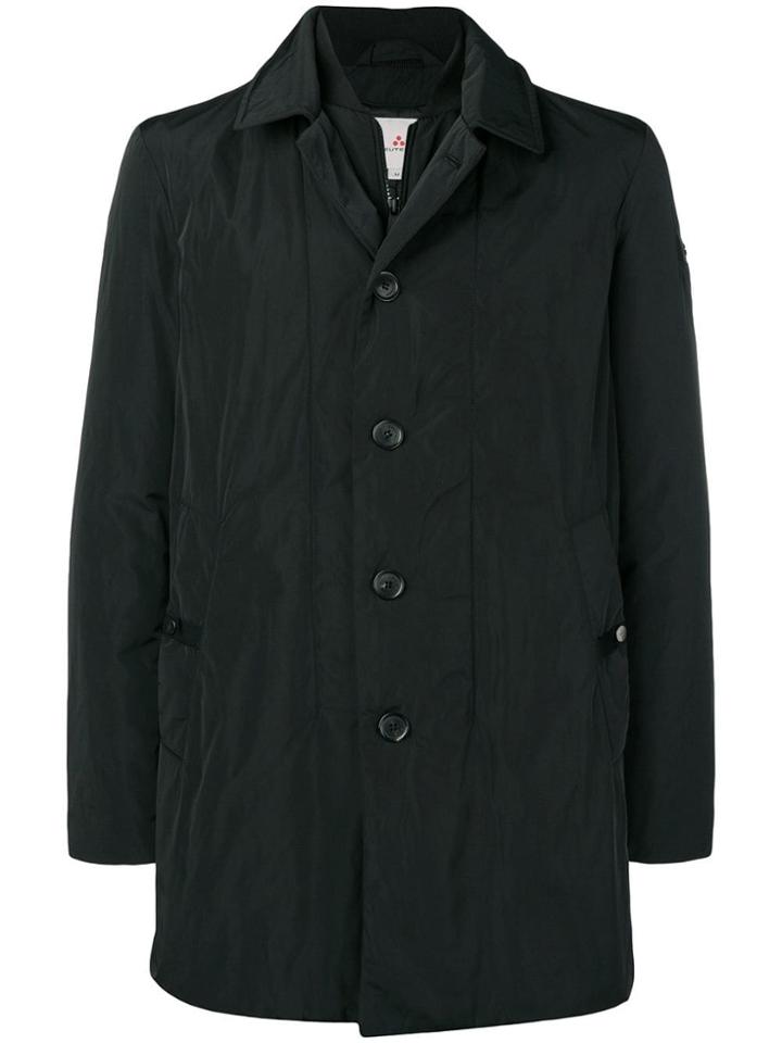 Peuterey Single Breasted Layered Coat - Black