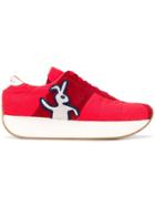 Marni Wedge Rabbit Sneakers - Red