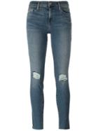 Frame Denim Ripped Knees Skinny Jeans, Women's, Size: 26, Blue, Cotton/polyester/spandex/elastane/tencel