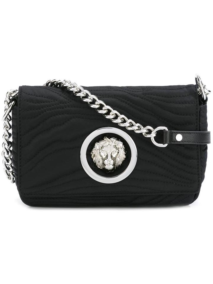 Versus - Lion Plaque Shoulder Bag - Women - Cotton/leather/polyamide - One Size, Black, Cotton/leather/polyamide