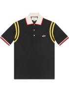 Gucci Cotton Polo With Bee - Black
