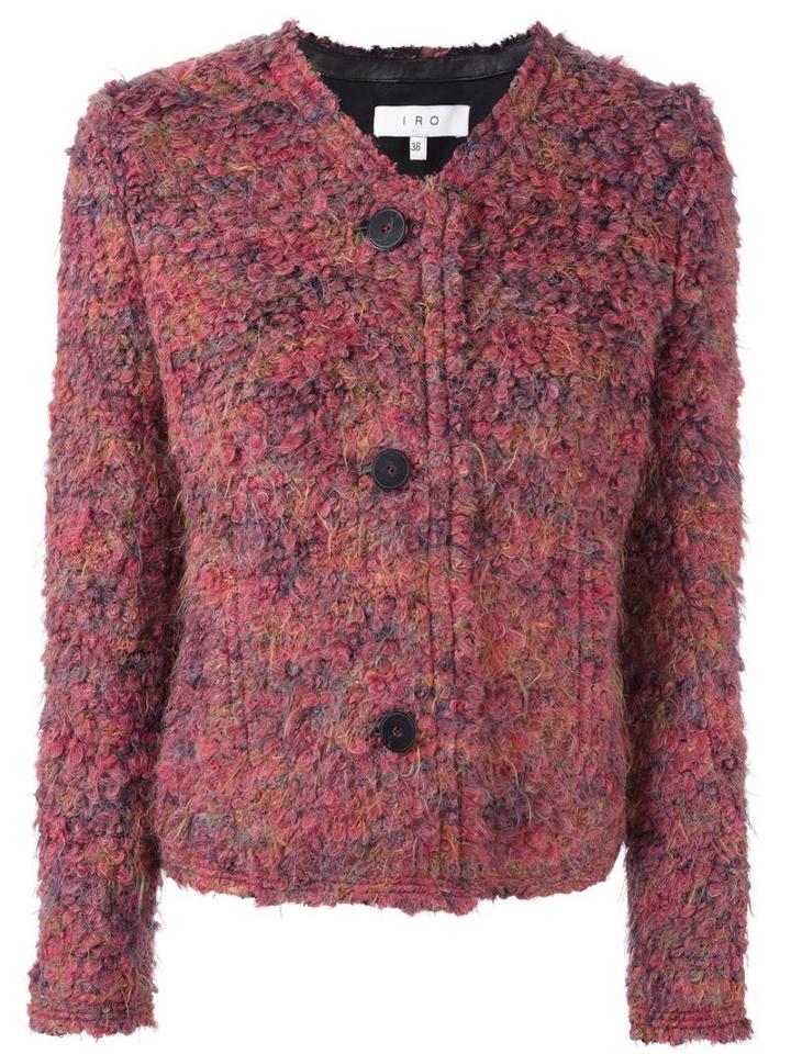 Iro 'helga' Jacket, Women's, Size: 38, Pink/purple, Cotton/polyamide/lamb Skin