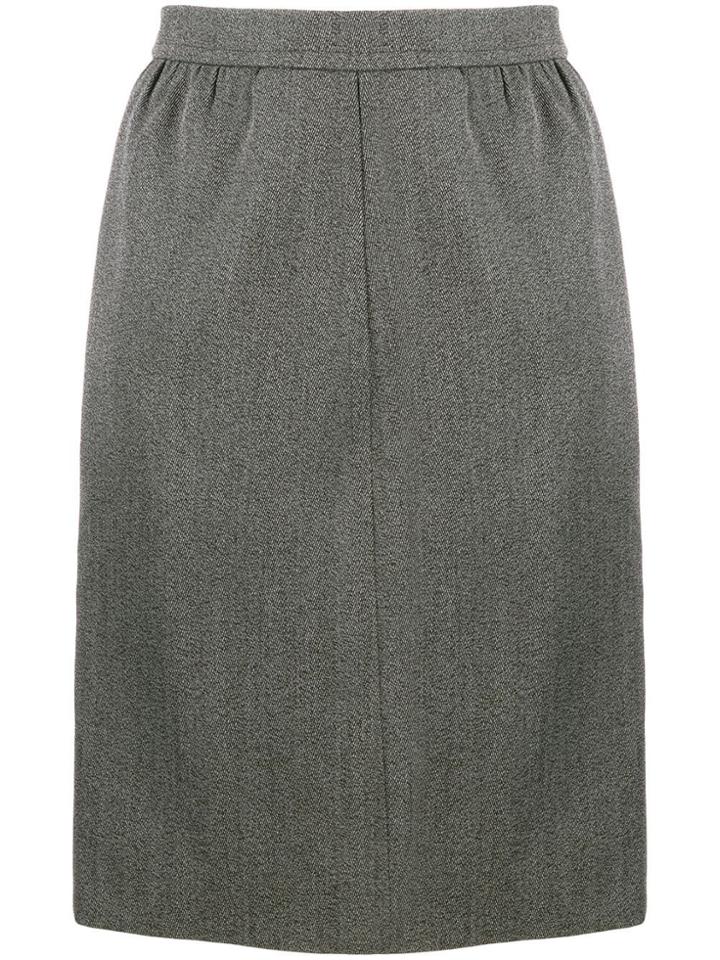Yves Saint Laurent Pre-owned 1980's Straight Tailored Skirt - Grey