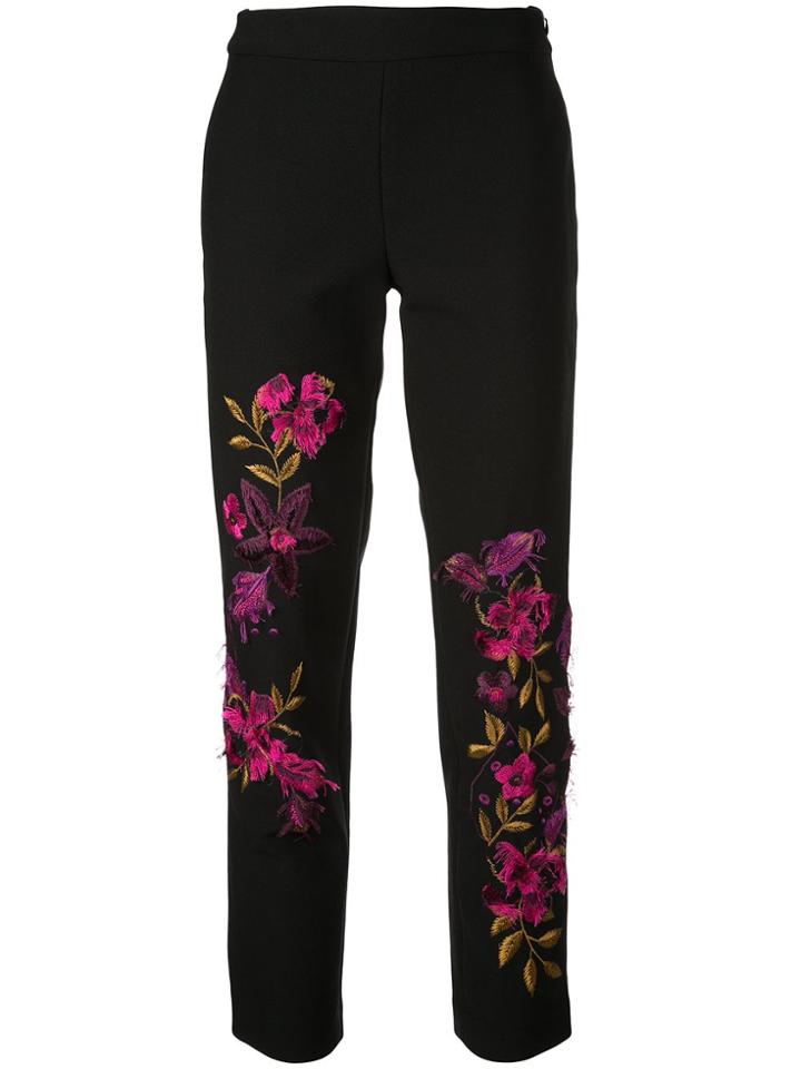 Josie Natori Floral-embroidered Trousers - Multicolour