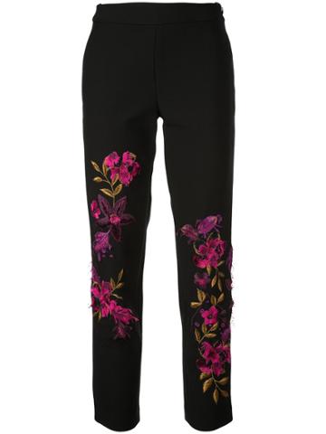 Josie Natori Floral-embroidered Trousers - Multicolour