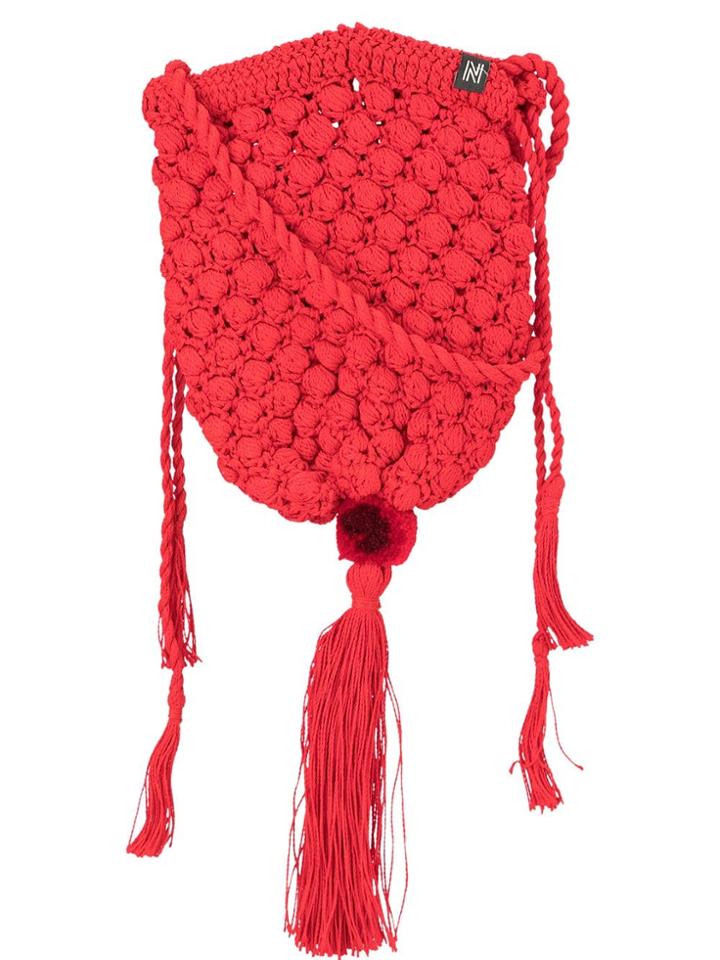 Nannacay Marina Knitted Shoulder Bag - Red