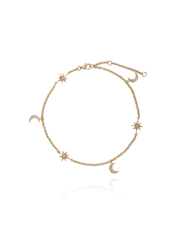 Shay Moon And Starlet Anklet - Metallic