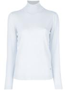 Salvatore Ferragamo Gancio Embellished Turtleneck - Blue